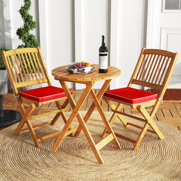 Outdoor Folding Chairs With Seat Cushions Set Of 2